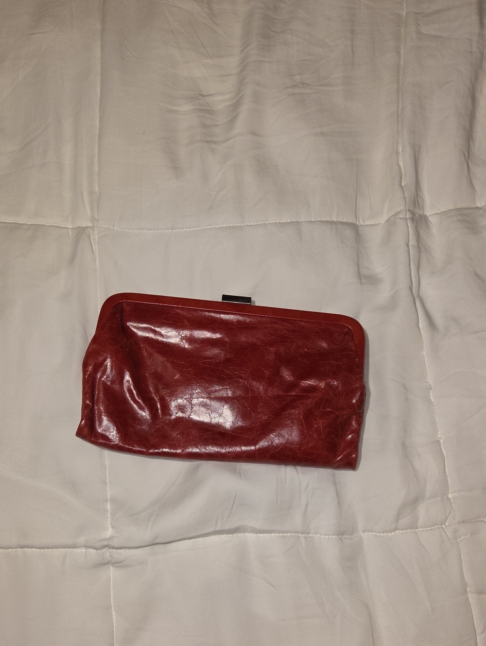 Men's Red Leather Clutch Wallet - Unbranded